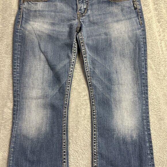 Silver Pioner Womens Jeans 34/31 Medium Wash Y2K Bootcut Low Rise - Picture 3 of 16
